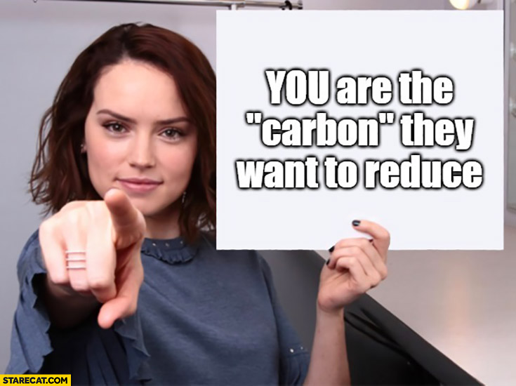 You are the carbon they want to reduce poining at you