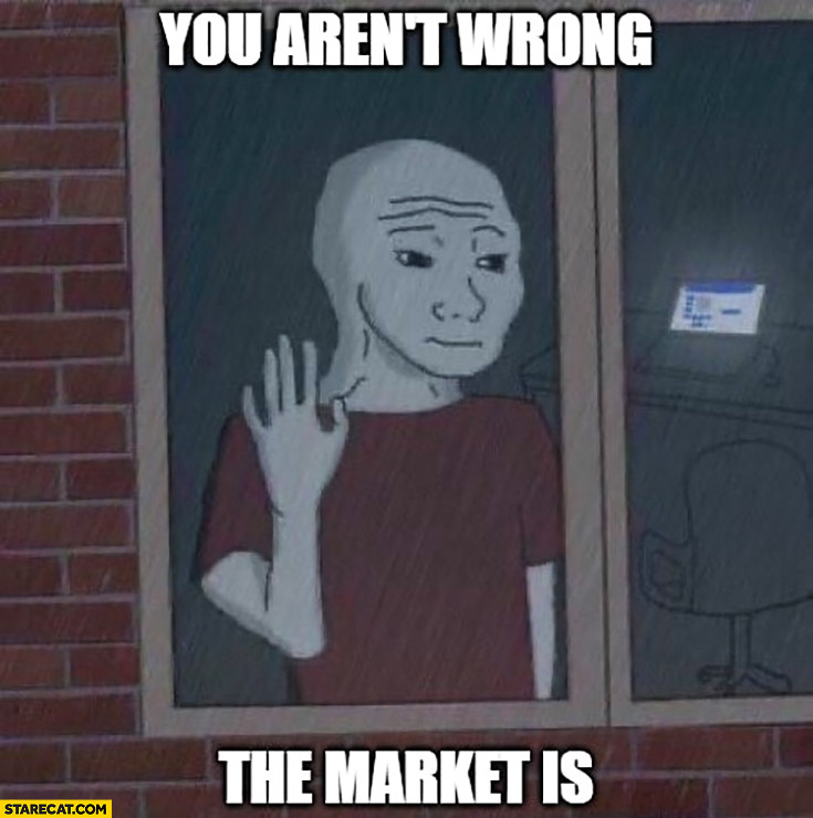 You aren't wrong, the market is sad meme | StareCat.com