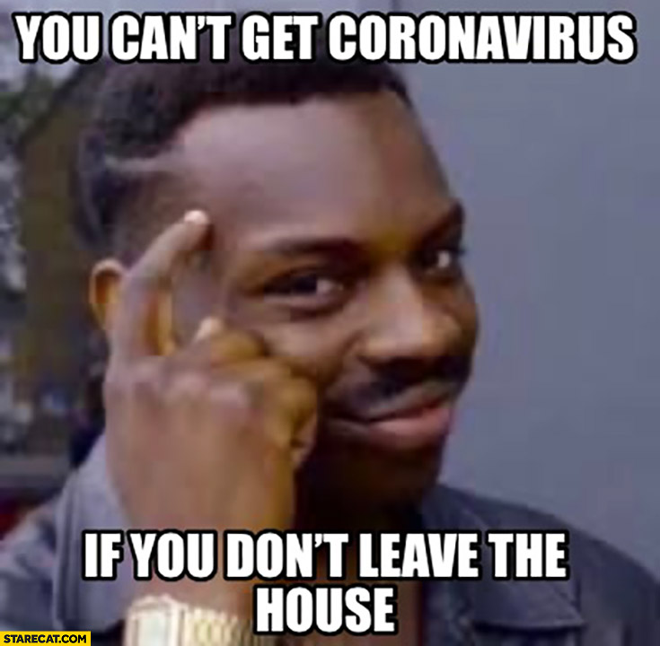 You can’t get coronavirus if you don’t leave the house protip lifehack