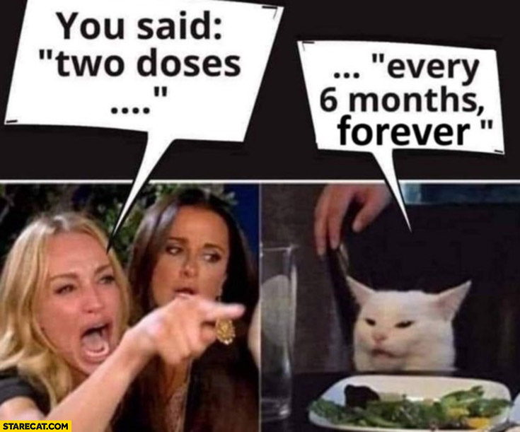 You said two doses every 6 months forever vaccine vaccination