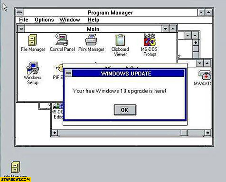 Your free Windows 10 update is here on old Windows 3.11
