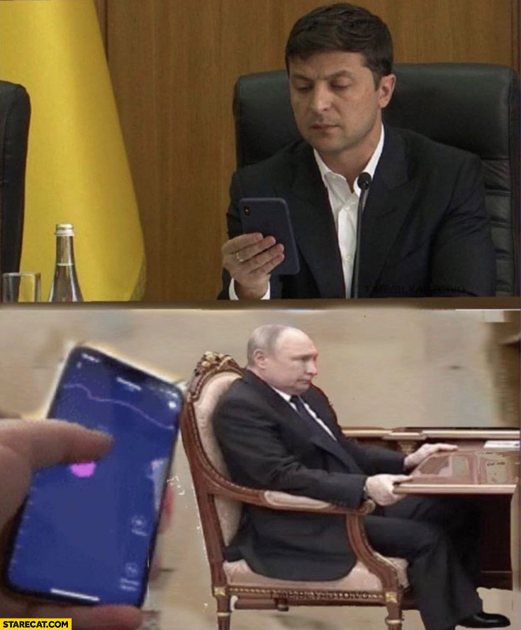 Zelensky using vibrating device on Putin he has hard time sitting