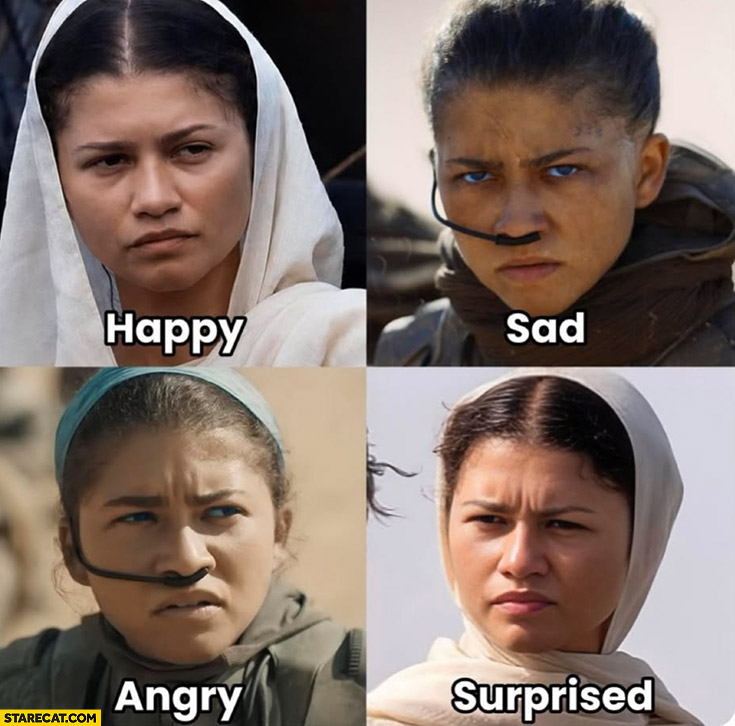 Zendaya acting when happy sad angry suprised all look the same